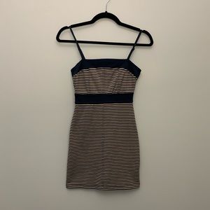 Navy & White Striped Bodycon Dress